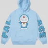 Palace x Doraemon Hoodie – Where Streetwear Meets Anime Icon Blue color Front look