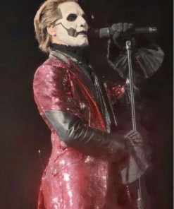 Papa Emeritus Cardinal Copia Tobias Forge Sequin Jacket Front look