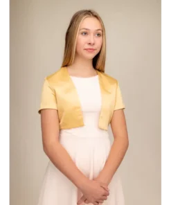 Satin Bolero Jacket yellow]