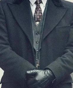 Shelby Gangster Long Wool Mens Black Overcoat