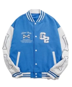 Skeleton Print Varsity Jacket