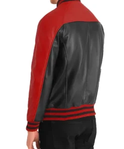 Terrance Black & Red Leather Varsity Jacket