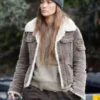 The Mother 2023 Jennifer Lopez Brown Shearling Jacket