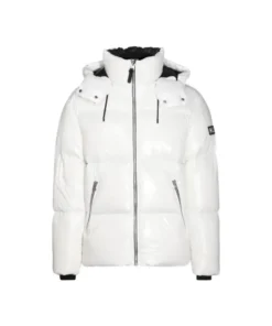 White Mackage KENT-Z puffer jacket with hood. Mackage KENT-Z winter jacket, insulated jacket, parka style jacket.