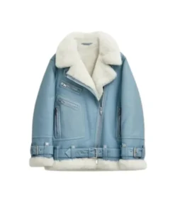 Women’s B3 RAF Aviator Blue Shearling Leather Jacket