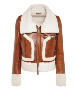 Womens B3 Shearling Brown Sheepskin Leather Jacket