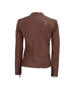 Women’s Maude Textured Brown Leather Jacket
