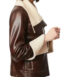 Women’s Moto Vegan Shearling Leather Jacket
