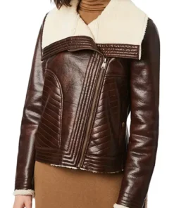 Women’s Moto Vegan Shearling Leather Jacket