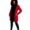 Women’s Red Coat with Fur Hood