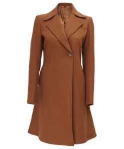 Women's Regular Fit Camel Brown Wool Coat
