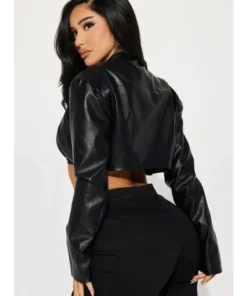 Keep The Same Energy Bolero Black Moto Jacket