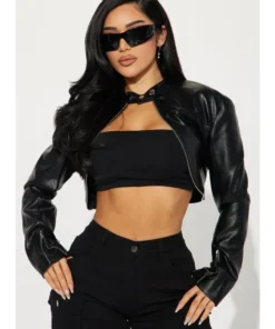 Keep The Same Energy Bolero Black Moto Jacket