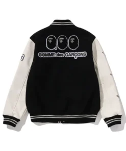 A BATHING APE x COMME des GARCONS OSAKA Varsity Jacket Back Look