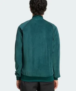 Adidas-Adicolor-Velour-Track-Jacket green Color Back Look