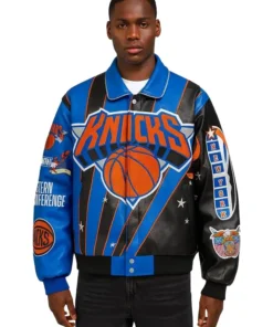 Amar’e Stoudemire New York Knicks Leather Jacket Front Look
