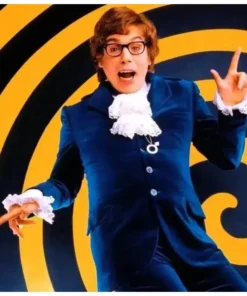 Austin Powers Blue Velvet Suit Groovy Spy Outfit