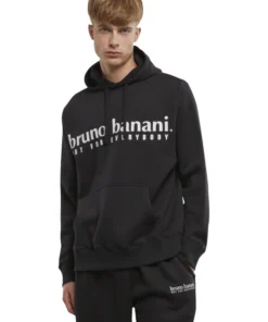 Bruno Banani Logo Print Hoodie Black Color Front look