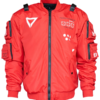Fabric of the Universe XB-03 Red Bomber Jacket Front Look Red Color