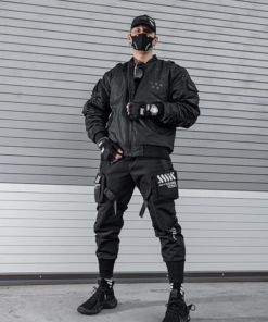 Fabric of the Universe XB-03 Red Bomber Jacket Black color