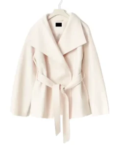 Gina Tricot High Neck Short Jacket White color Back look