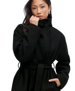 Gina Tricot High Neck Short Jacket Black color front look