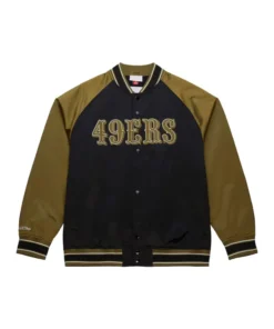 Mitchell & Ness San Francisco 49ers Double Clutch Raglan Jacket Front Look