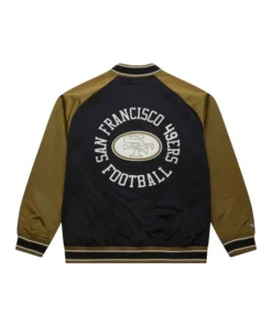 Mitchell & Ness San Francisco 49ers Double Clutch Raglan Jacket Back Look