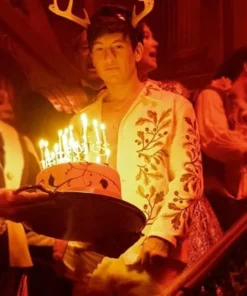 Barry Keoghan White Jacket Front look
