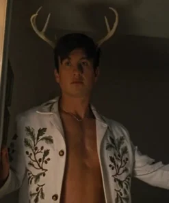 Barry Keoghan White Jacket Front look