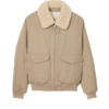 Shearling collar aviator jacket