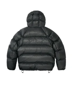 Rear view of Palace Quantum Balaclava Puffa Jacket in black with high-density puffer panels for cold-weather protection.