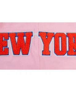 Back view New York Knicks hoodie with “NEW YORK” print