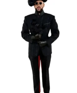 Bad Bunny black designer suit from Met Gala 2024 red carpet look