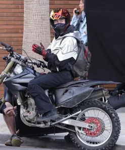 Barry Keoghan movie jacket Crime 101 in a stylish two-tone grey and black combination.