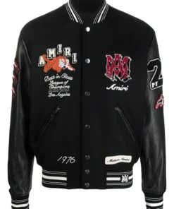 Amiri Logo Patch Varsity Jacket with logo patches
