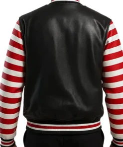 Classic Black Red Varsity Jacket for Men Winter Wear