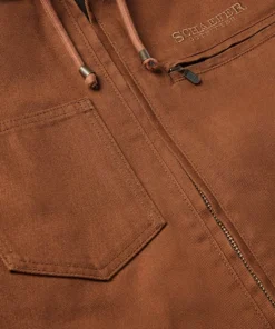 Classic men’s Hooded Zip Canvas Jacket simple and trendy look