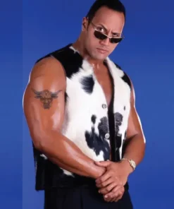 Final Boss Leather Vest inspired by The Rock, tough look with clean finish.