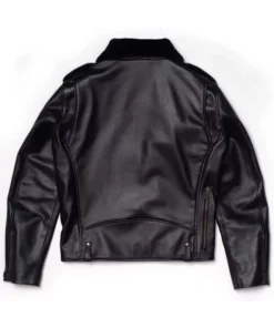Genuine leather jacket with fur
