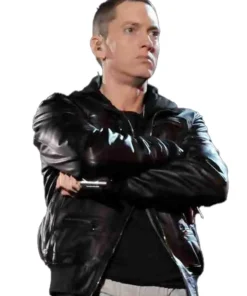 Grammy Awards Eminem Black Leather Jacket