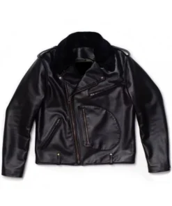 Leather Jacket With Fur Collar