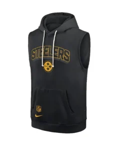 Pittsburgh Steelers sleeveless hoodie black