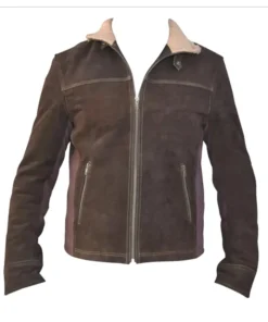 Rick Grimes The Walking Dead brown shearling collar jacket