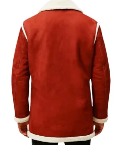 Santa Style Red Shearling Jacket for Men’s Holiday Outfit