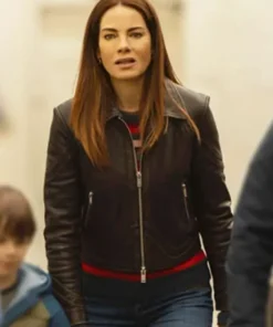 The Family Plan 2 Leather Jacket worn by Michelle Monaghan, designed for style and comfort