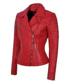 womens-red-leather-biker-jacket