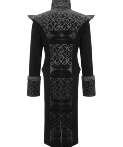 men's coat DEVIL FASHION - Bodom Gothic Floral Velvet Coat With Slit (7)