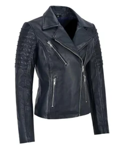 womens-navy-leather-biker-jacket