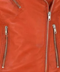 womens-orange-leather-biker-jacket